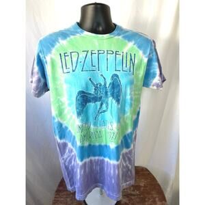 Led Zeppelin 1977 US Tour Tie-Dye Band T-Shirt Medium